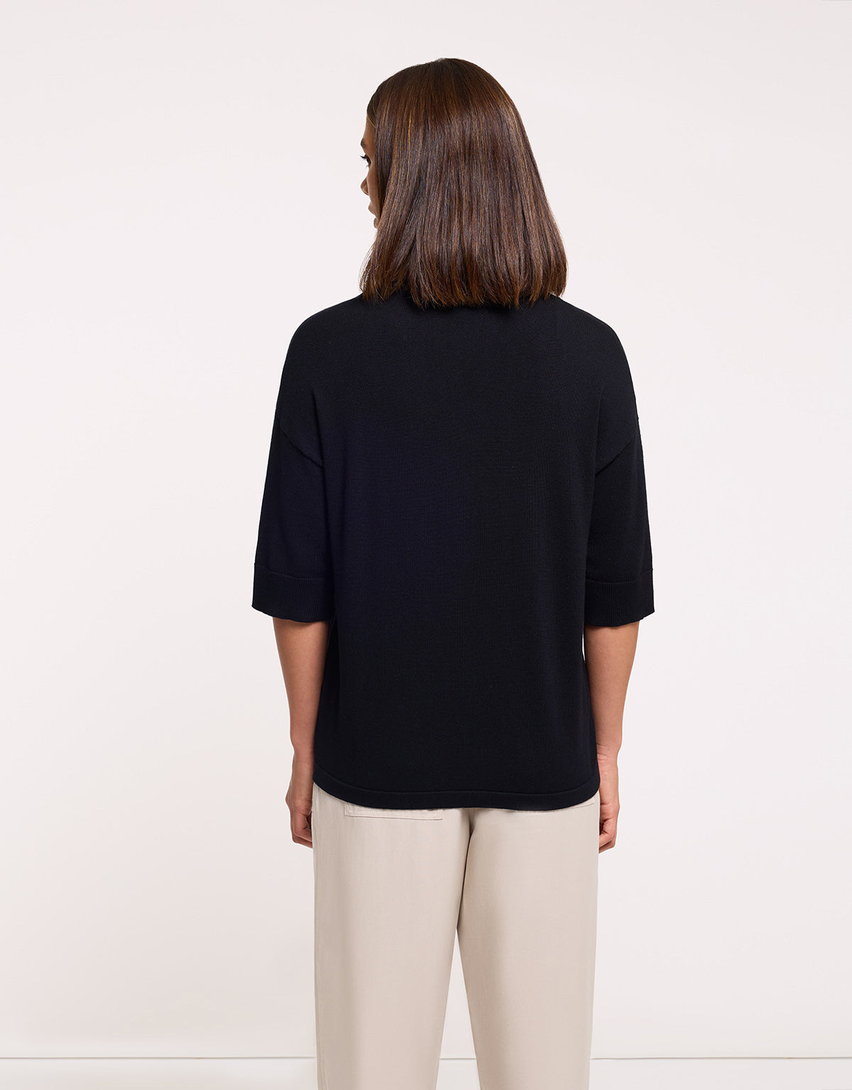 Short Sleeve Jumper Black - Gratera II