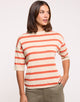 Short Sleeve Jumper Beige Striped - Gratera II