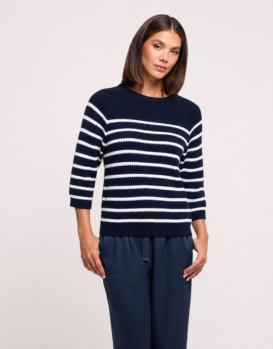 Navy Blue Striped Long-Sleeved Jumper - Zibri II