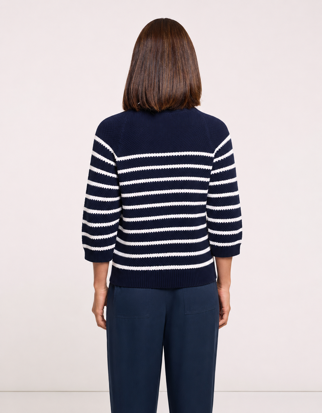 Navy Blue Striped Long-Sleeved Jumper - Zibri II