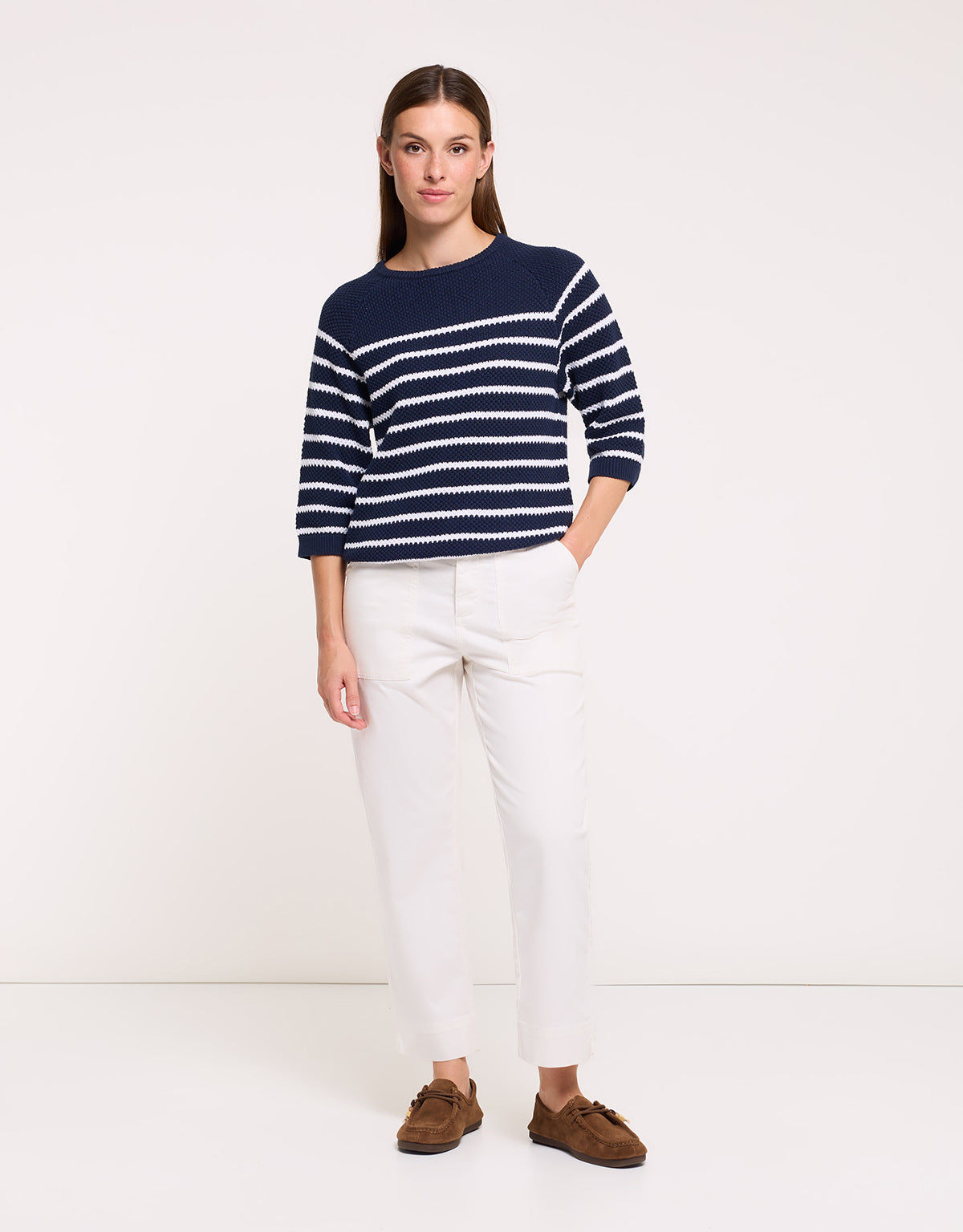 Navy Blue Striped Long-Sleeved Jumper - Zibri II
