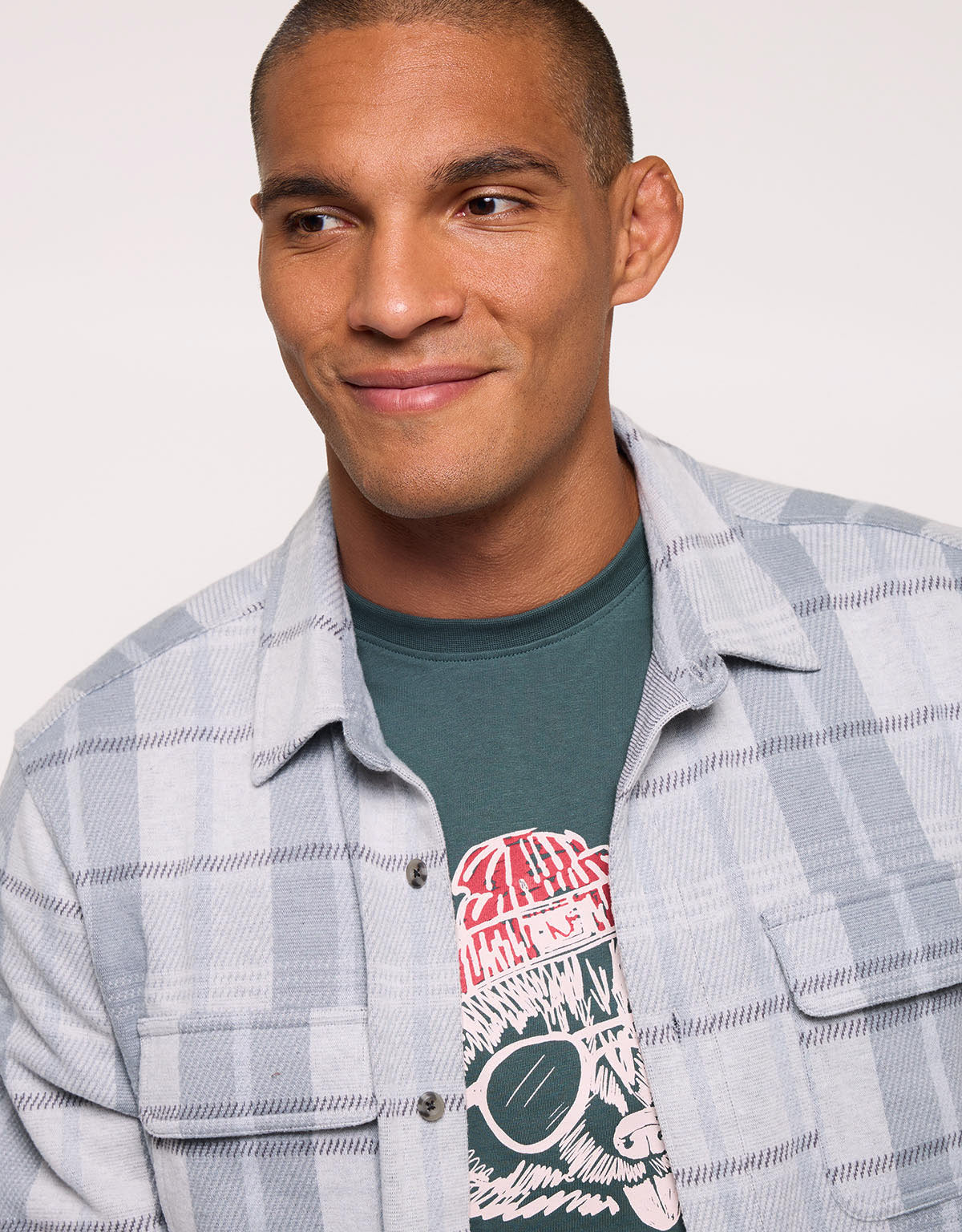 Grey Checked Overshirt - Sereno