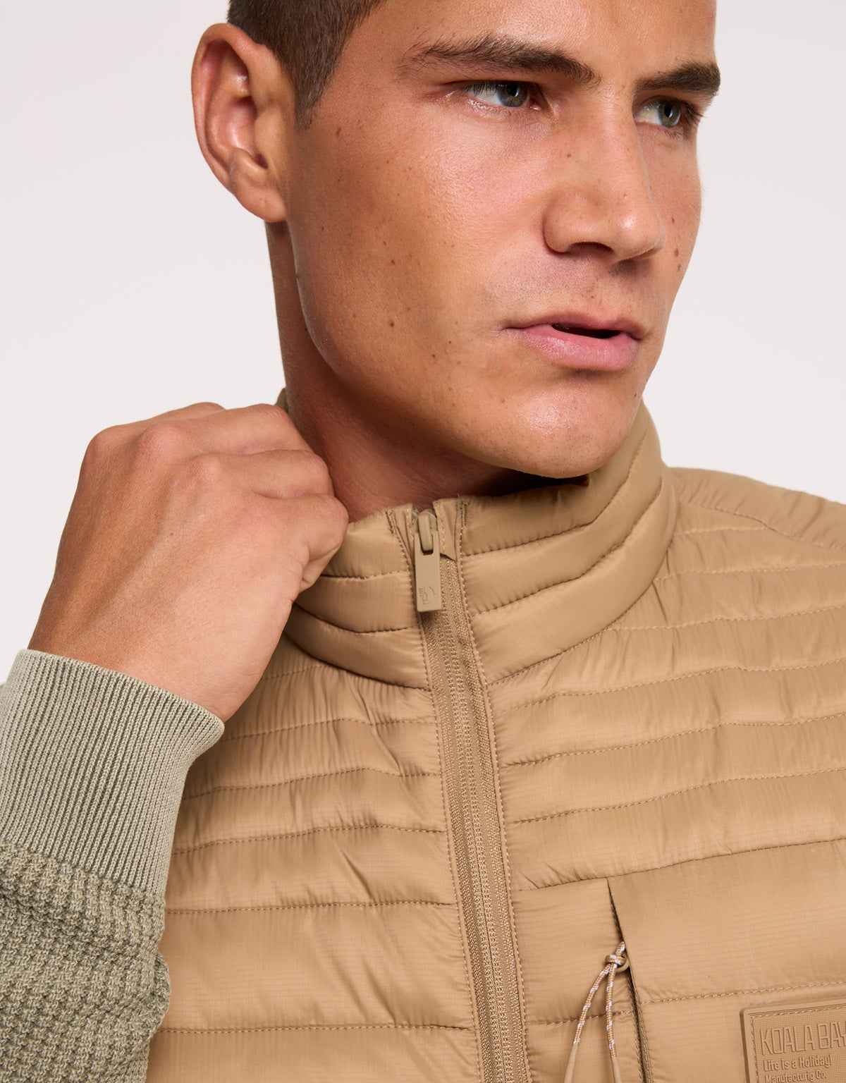 Camel Brown Padded Gilet - Nalu