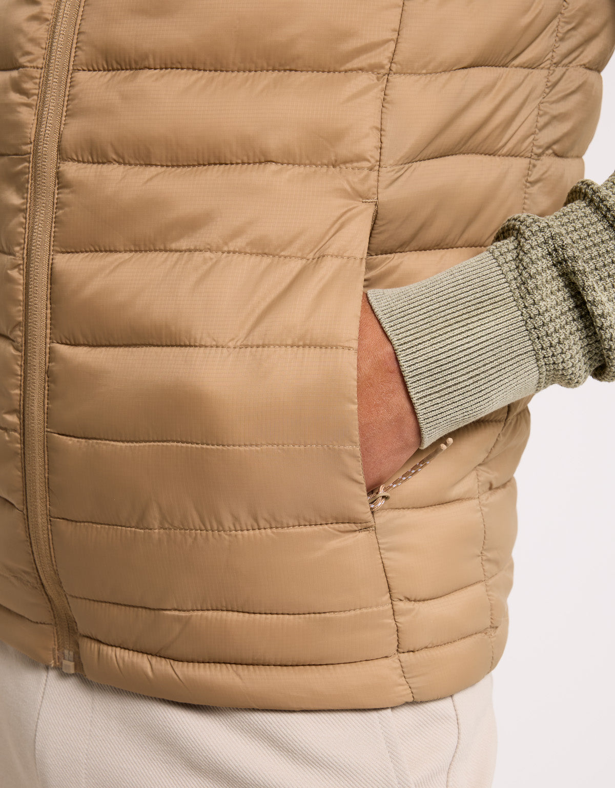 Camel Brown Padded Gilet - Nalu