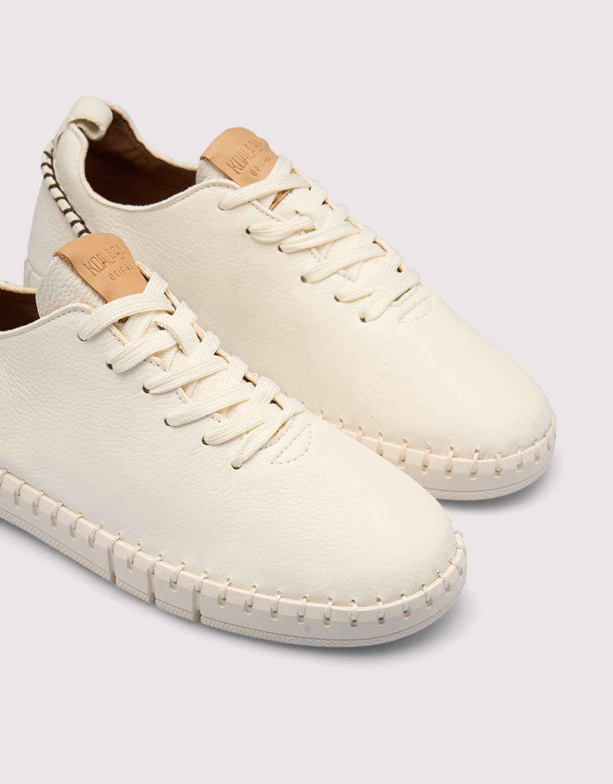 White Leather Trainers - Tania
