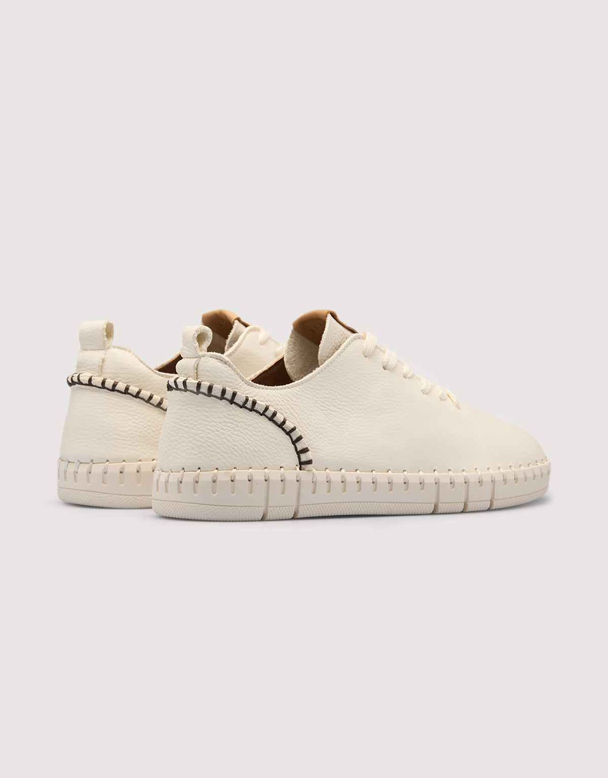 White Leather Trainers - Tania