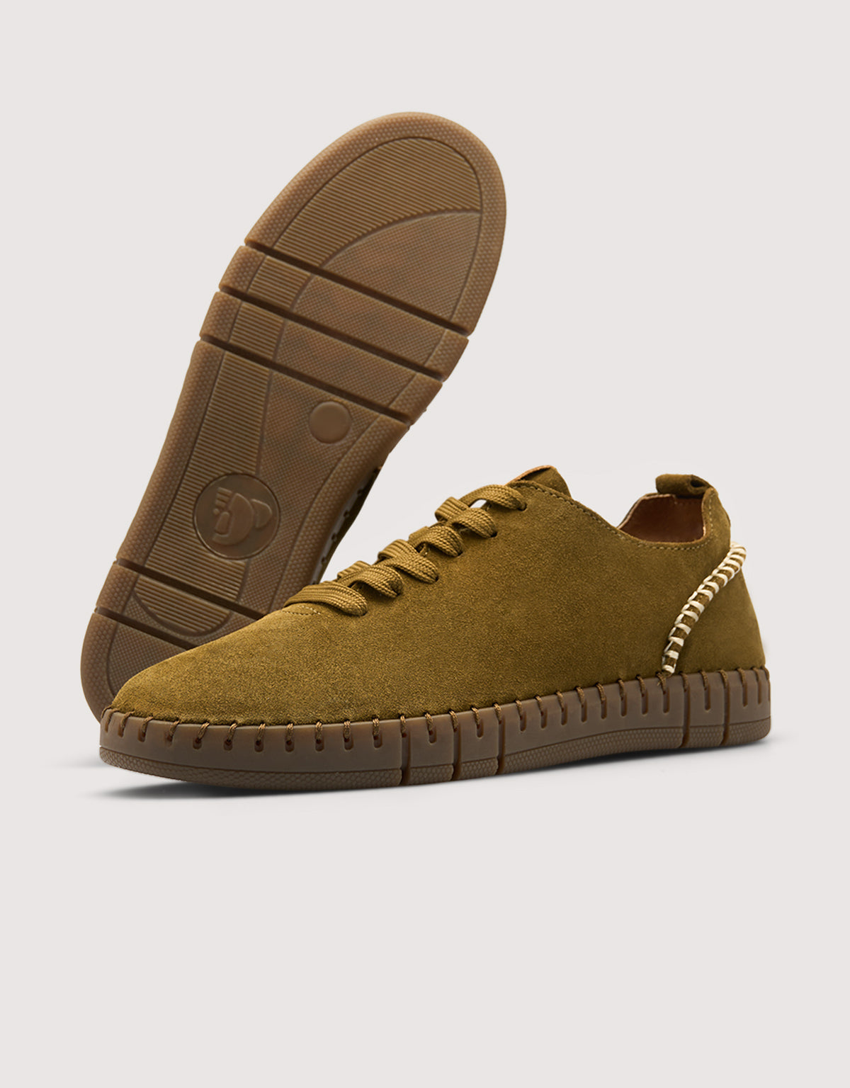 Khaki Suede Trainers - Tania