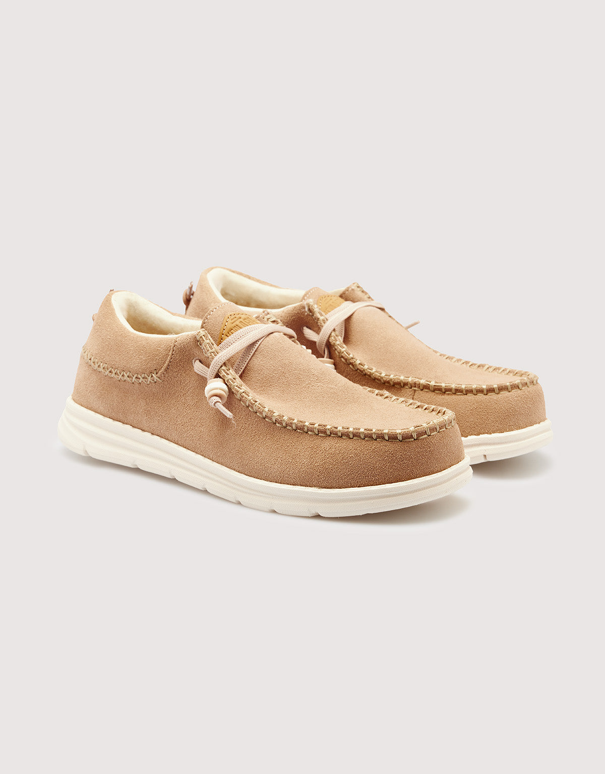 Nude Beige Suede Casual Loafers - Mullilah