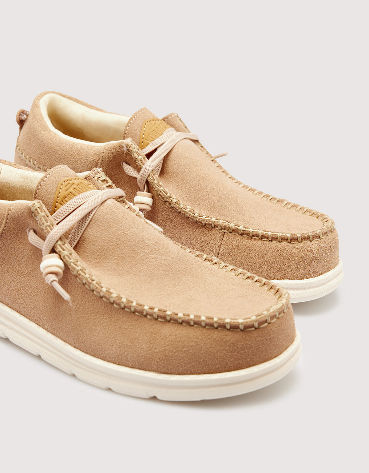 Nude Beige Suede Casual Loafers - Mullilah