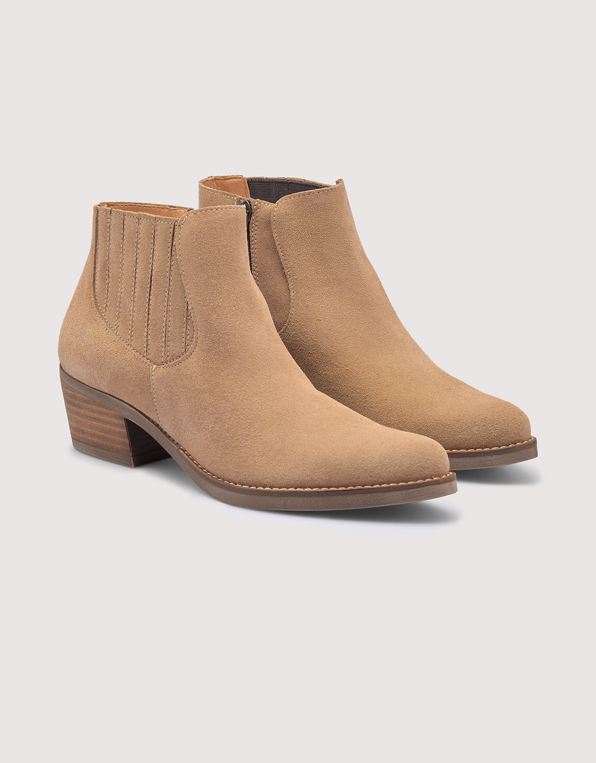 Beige Suede Ankle Boots - Tex