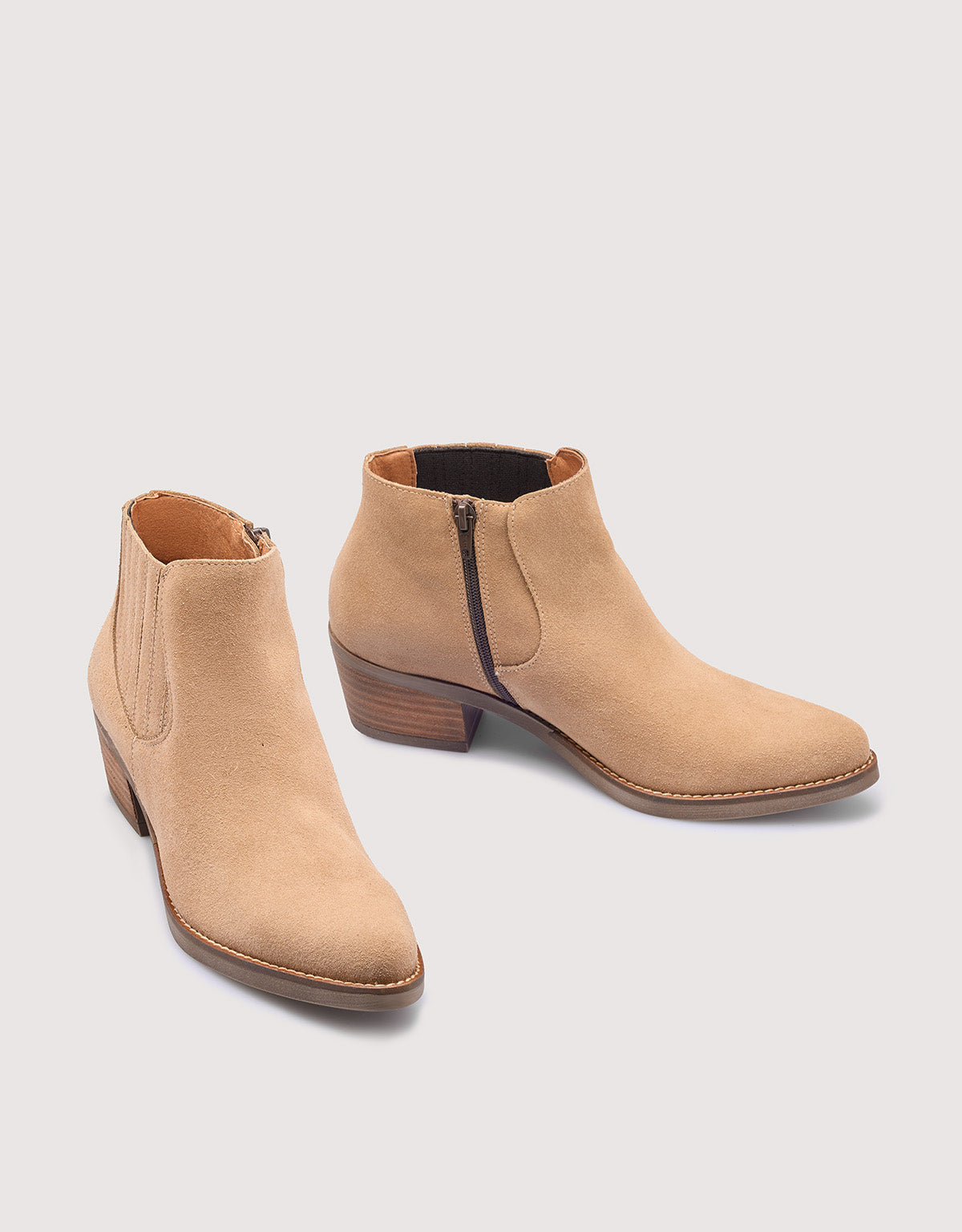 Beige Suede Ankle Boots - Tex