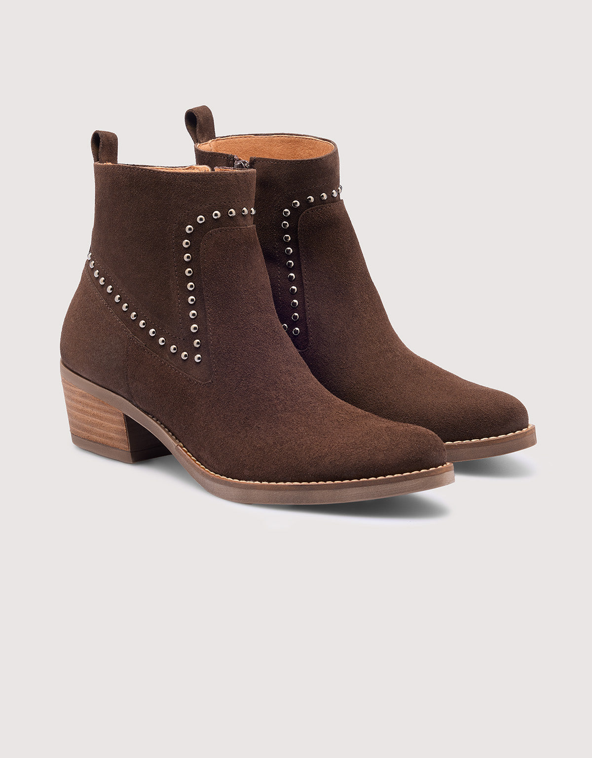 Chocolate Suede Ankle Boots - Dallas