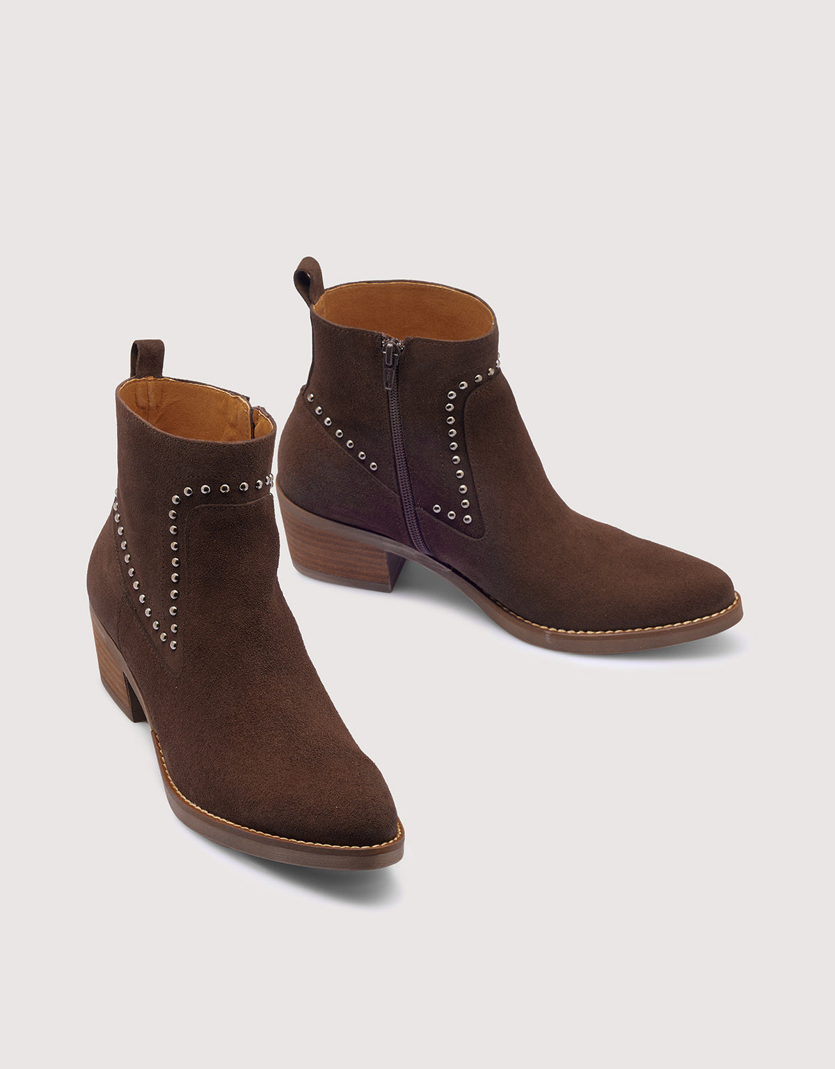 Chocolate Suede Ankle Boots - Dallas