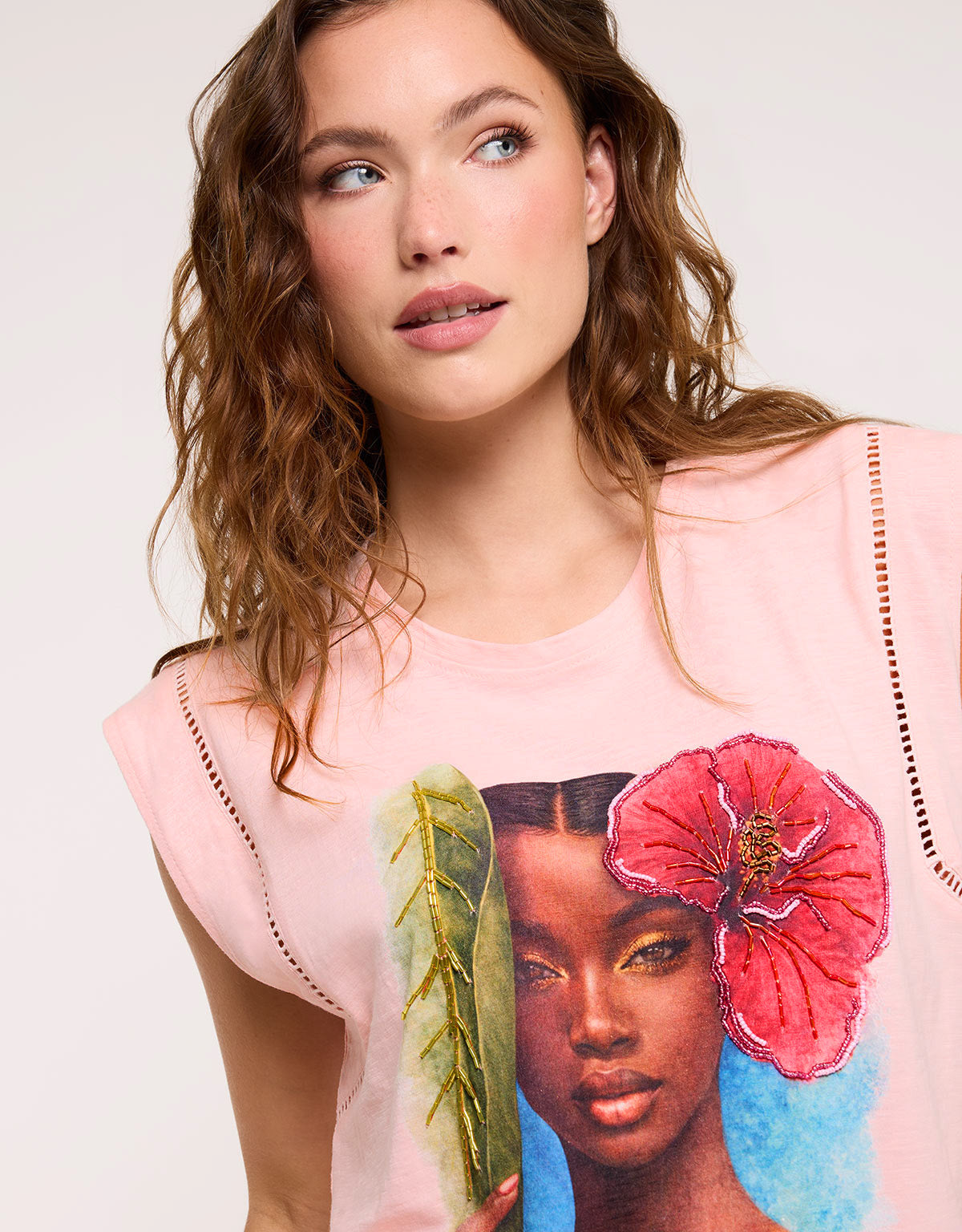 Camiseta Sin Mangas Pedrería Rosa - Zotiana 4