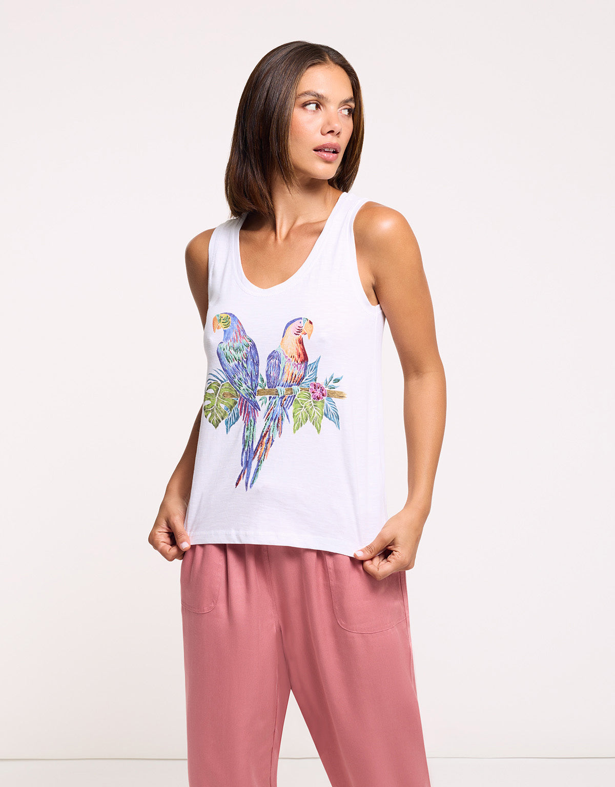 Sleeveless White Top - Lofan
