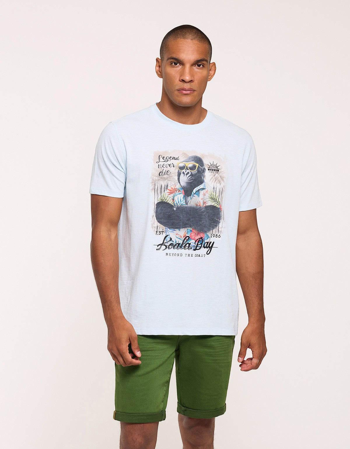 Light Blue Short-Sleeve T-Shirt - Gorileng