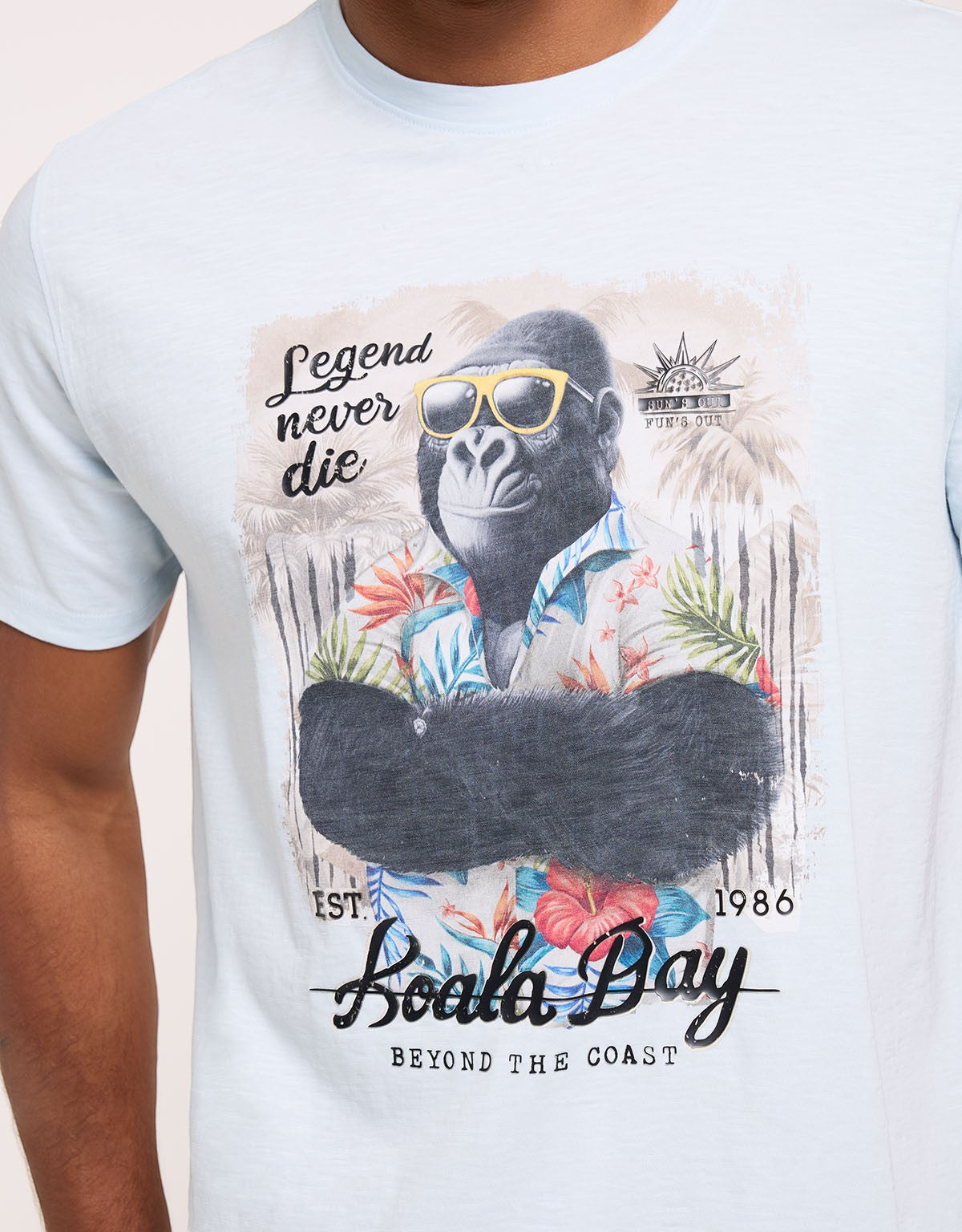 Light Blue Short-Sleeve T-Shirt - Gorileng