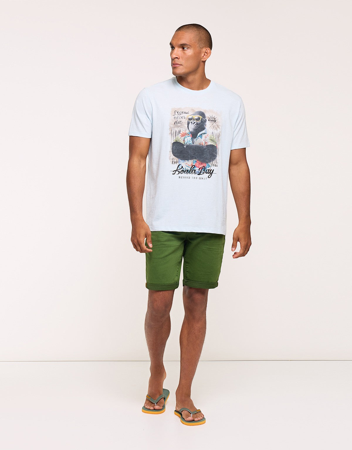 Light Blue Short-Sleeve T-Shirt - Gorileng