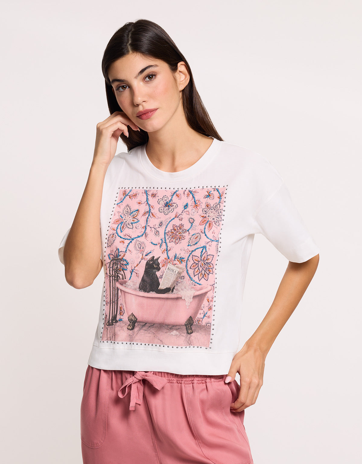 Camiseta Gato Manga Corta Blanco - Gaitipe 2