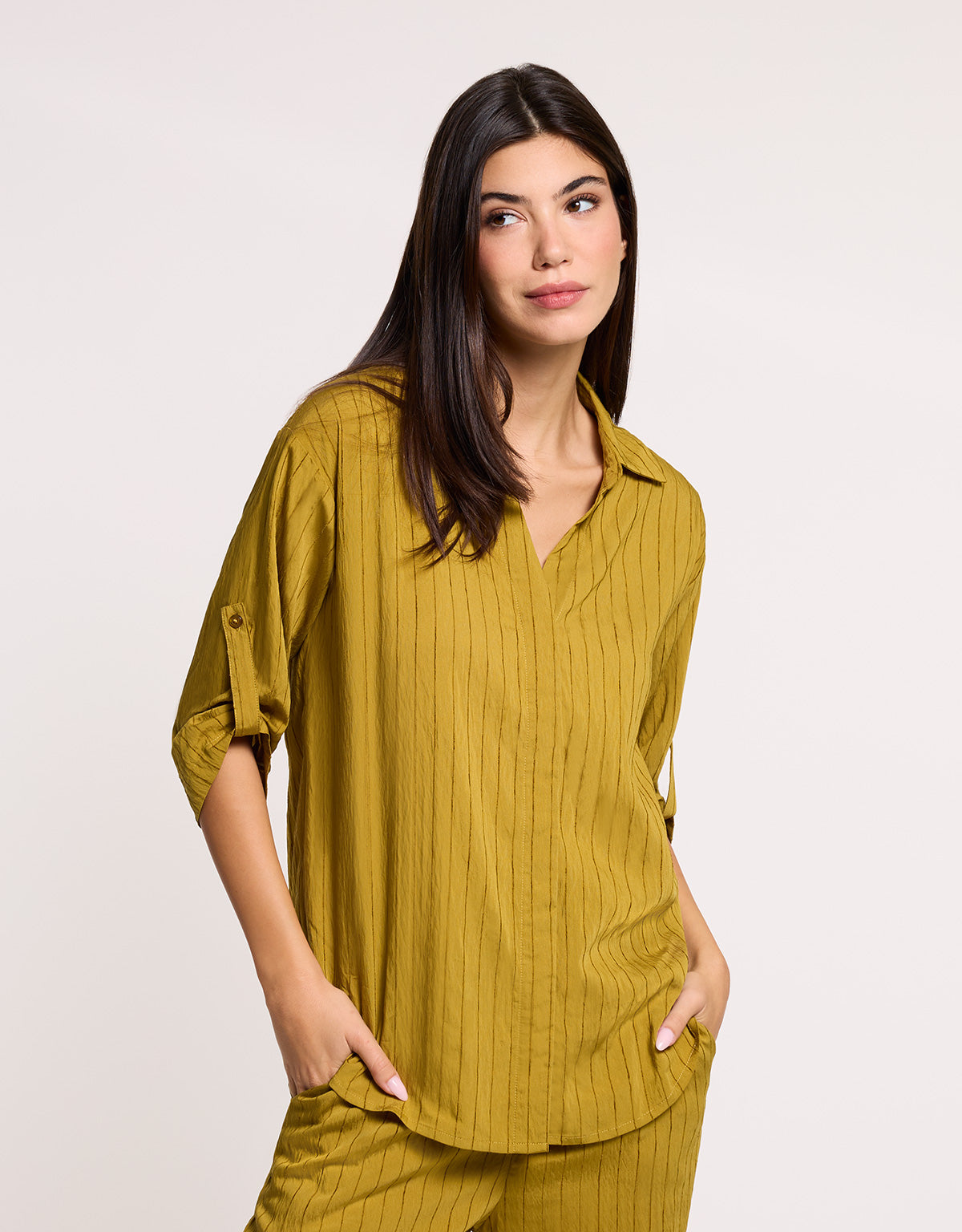 Camisa Manga Media Amarillo - Rayana 2