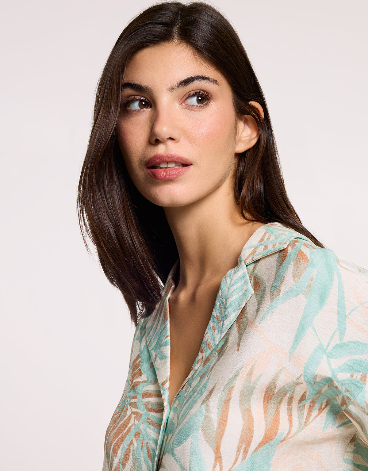 Camisa Manga Media Beige - Poetina 4