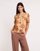 Orange Fluid Short-Sleeve Shirt - Palmi