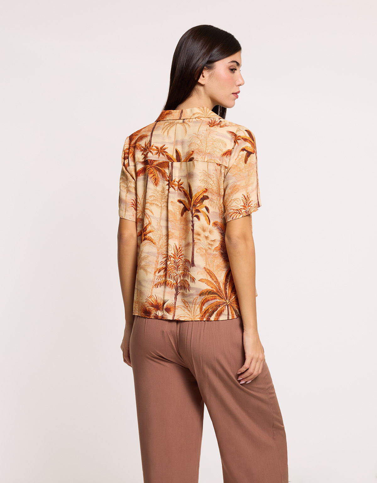 Orange Fluid Short-Sleeve Shirt - Palmi
