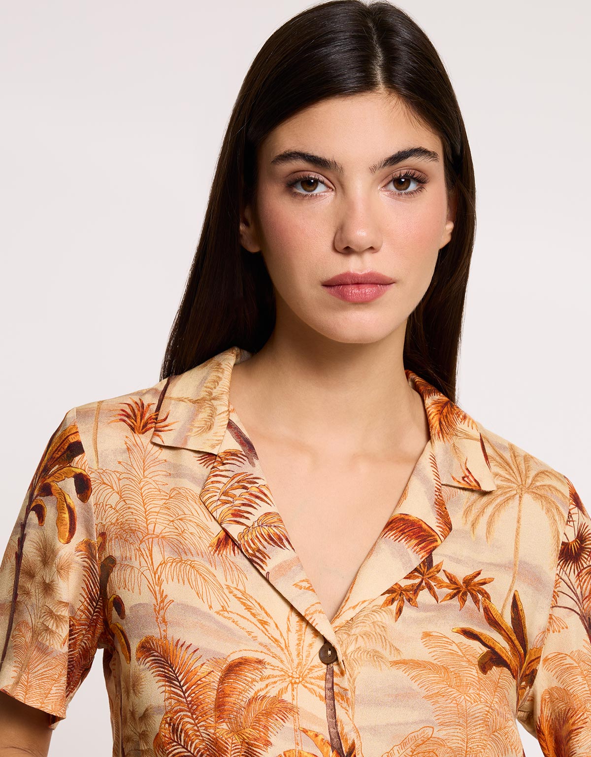 Orange Fluid Short-Sleeve Shirt - Palmi