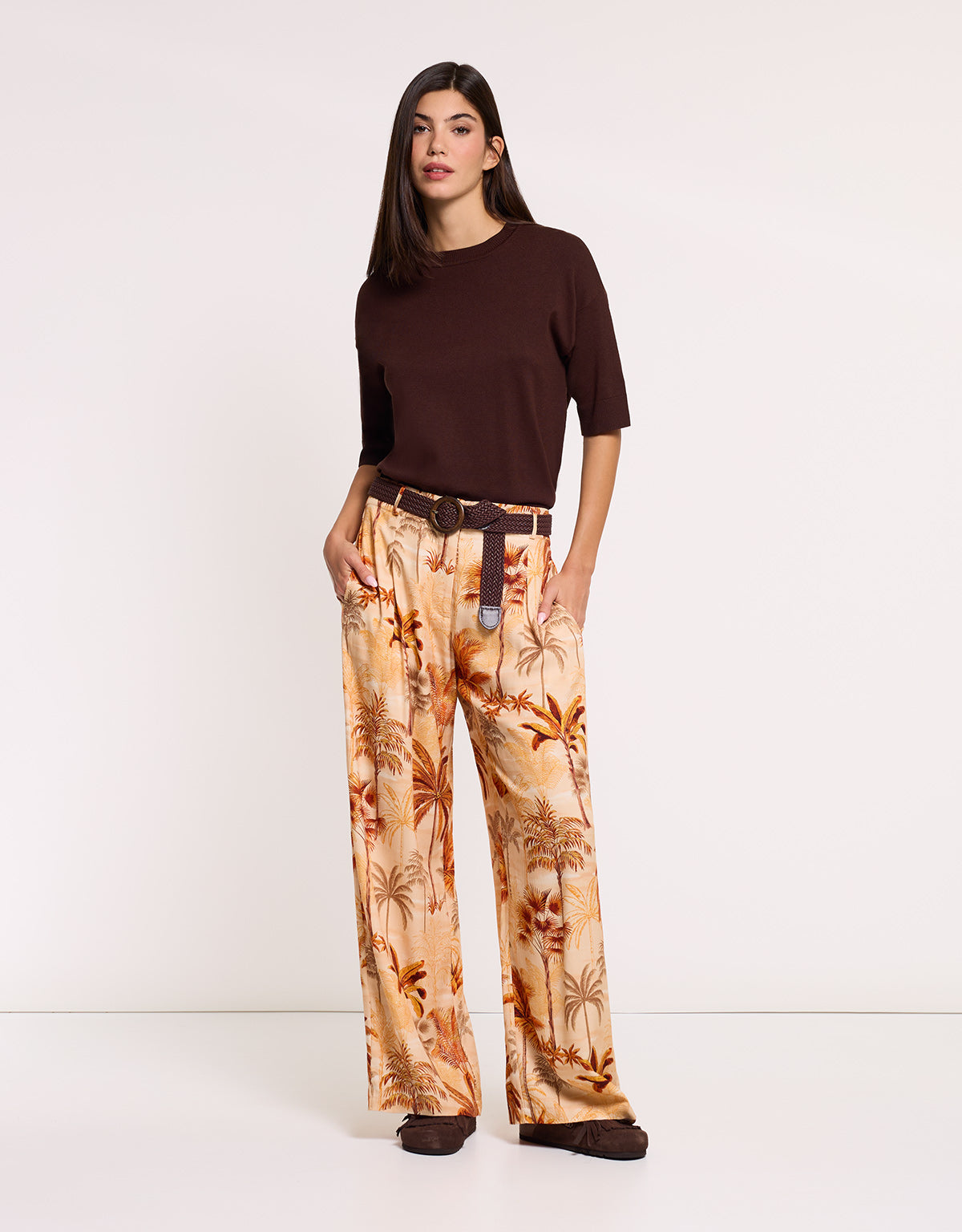 Orange Fluid Trousers - Palmena