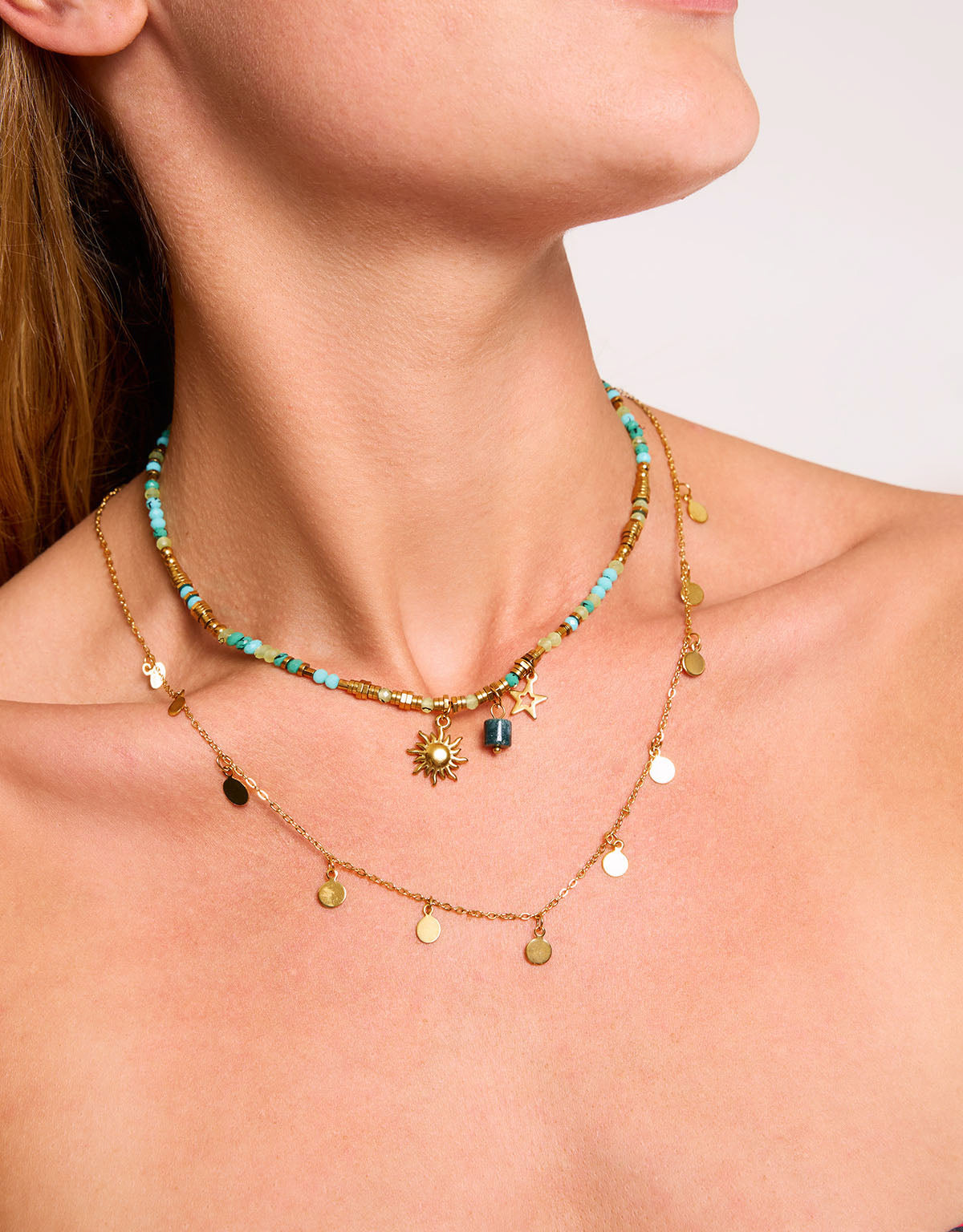 Double Gold-Plated Stainless Steel Necklace - Estrella