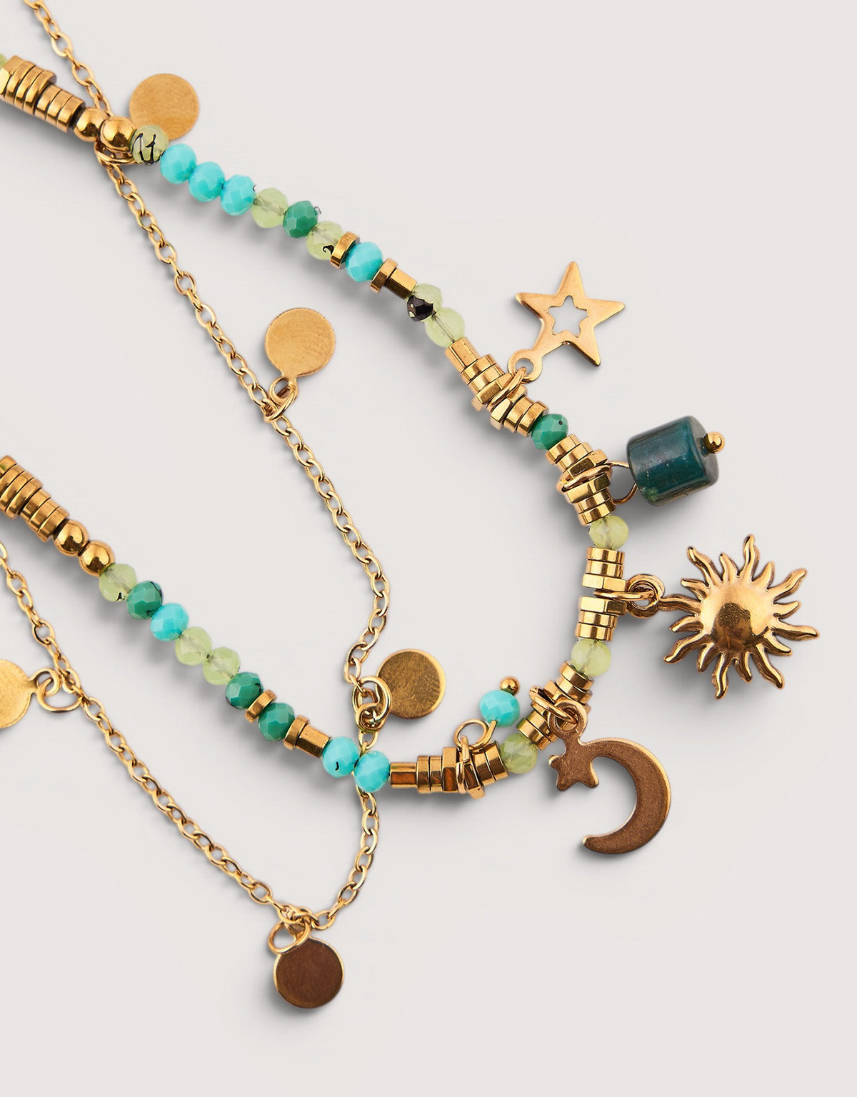 Double Gold-Plated Stainless Steel Necklace - Estrella