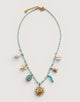 Stainless Steel Turquoise Charm Necklace - Sun