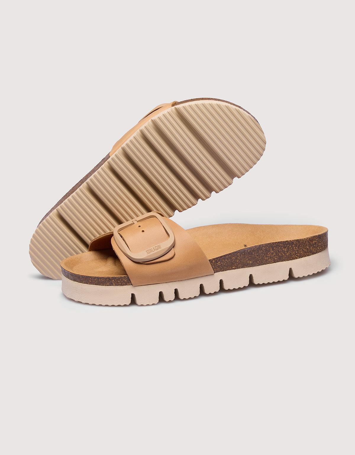 Beige Platform Leather Sandal - Alys