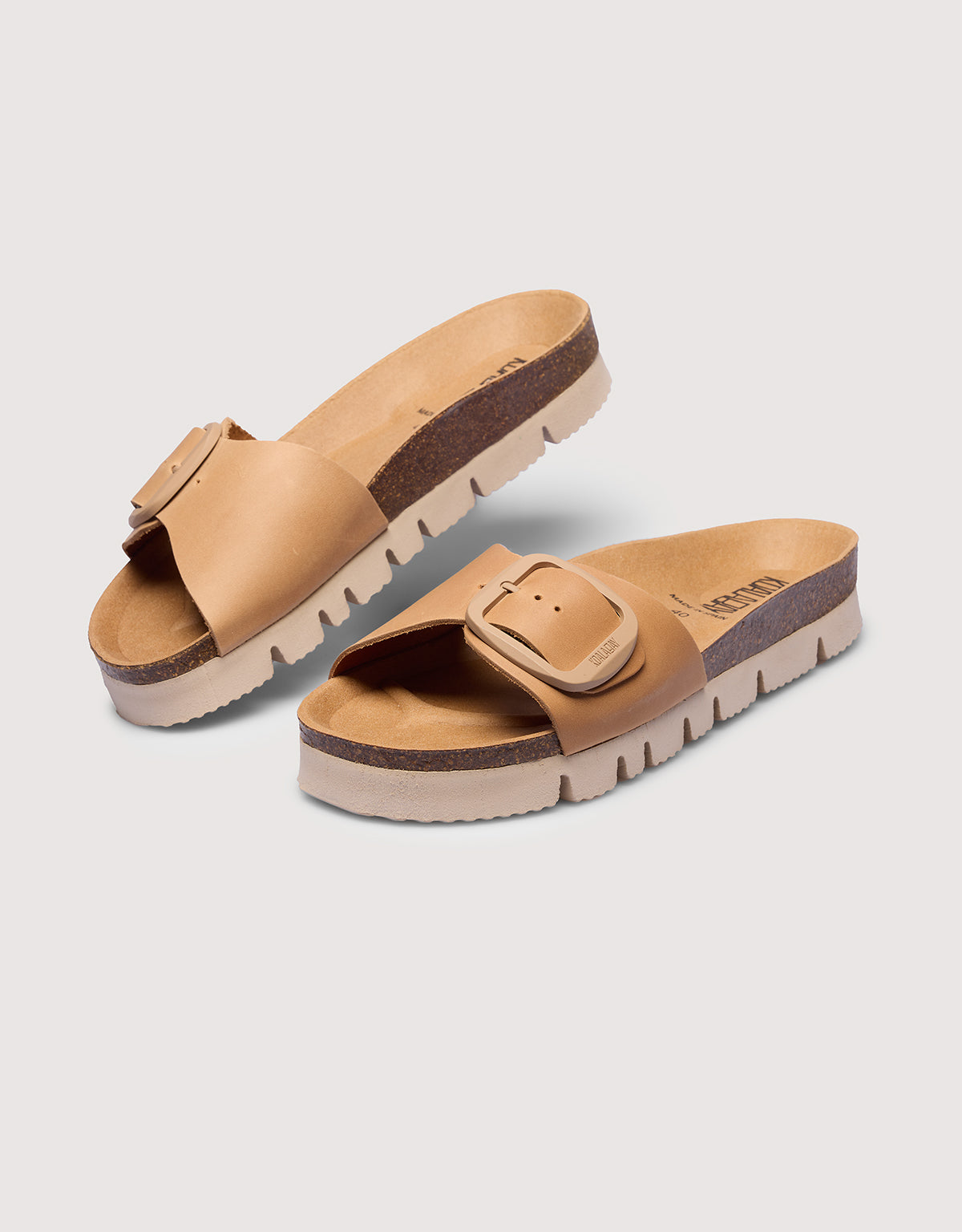Beige Platform Leather Sandal - Alys