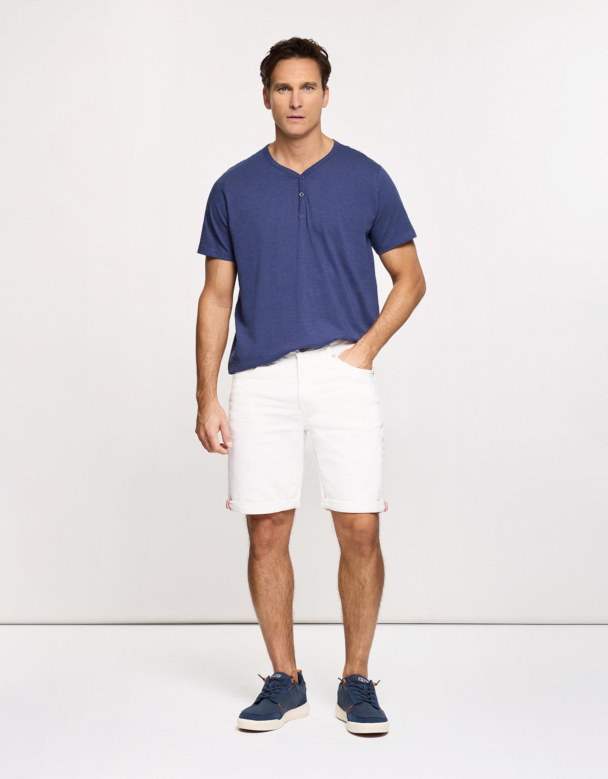 White Denim Bermuda Shorts - Palm Beach