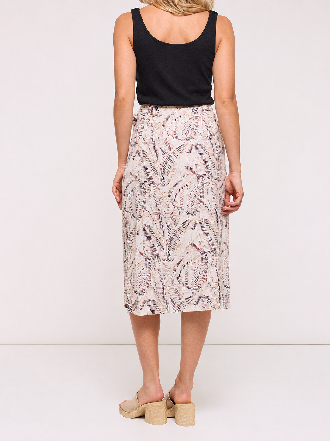Beige Midi Skirt - Mozoti