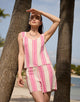 Pink Striped Button Shorts – Dovena