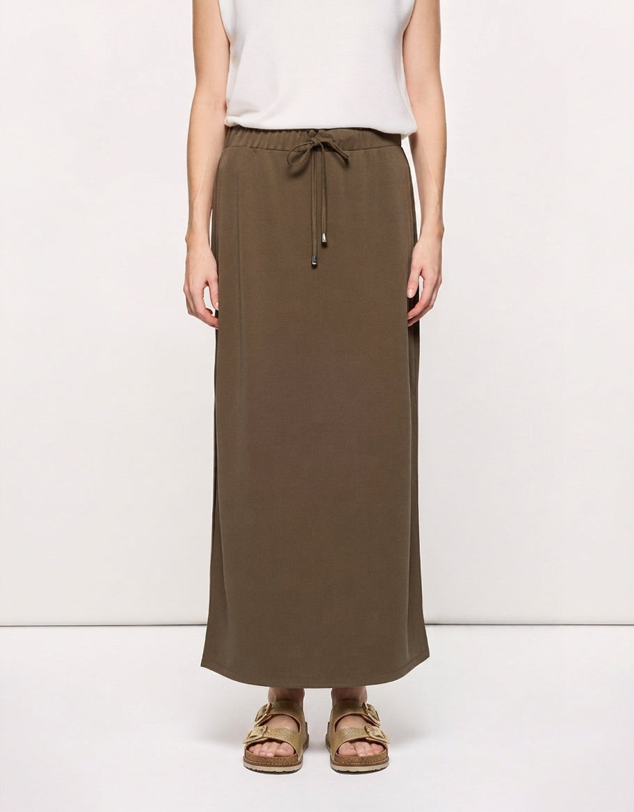 Khaki Midi Skirt - Claudinasa