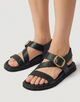 Black Leather Sandal - Aegisa
