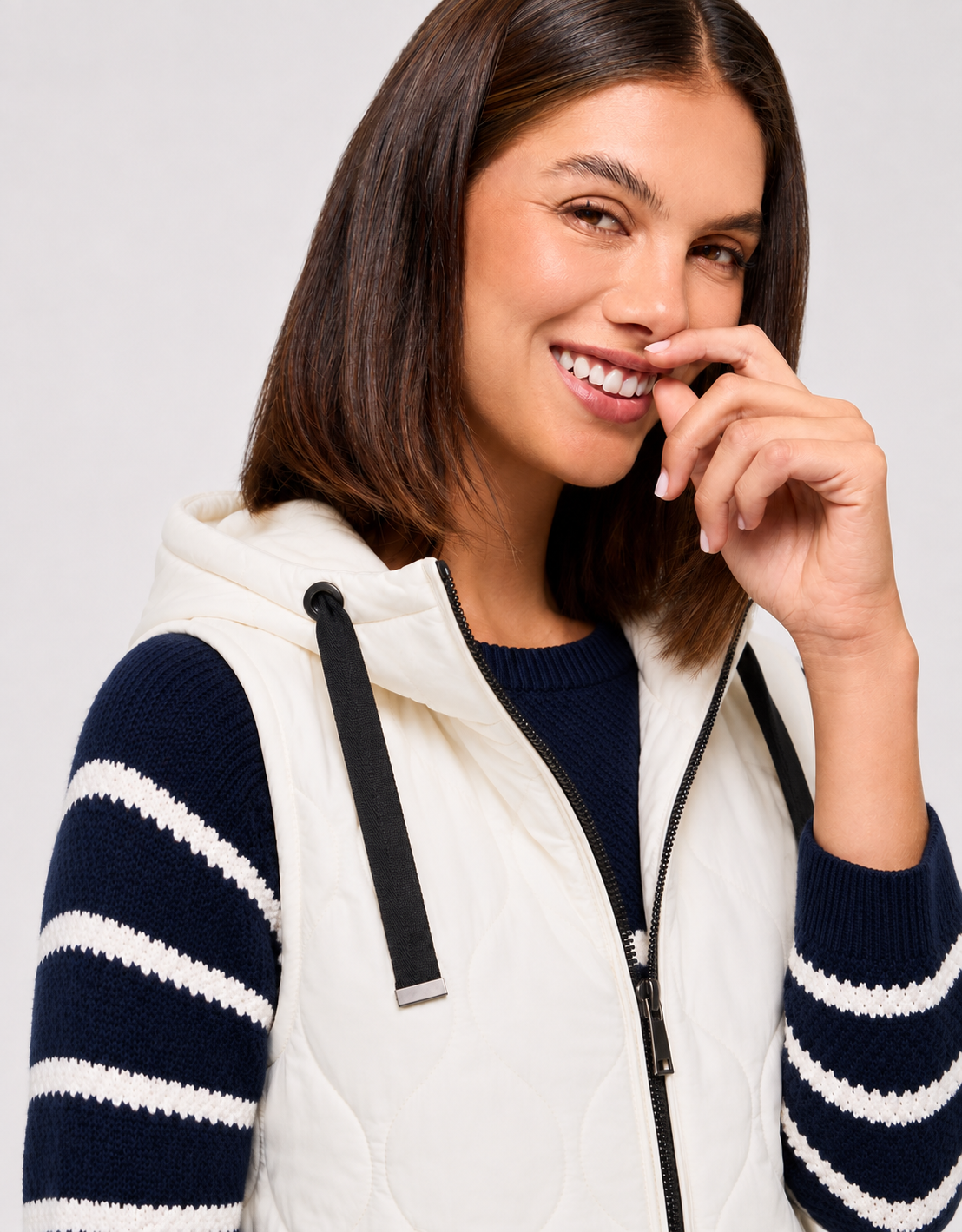 White Quilted Gilet - Janter